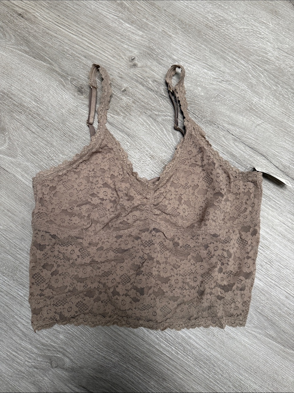 Aerie Lace Bralette Cami in Taupe NWT